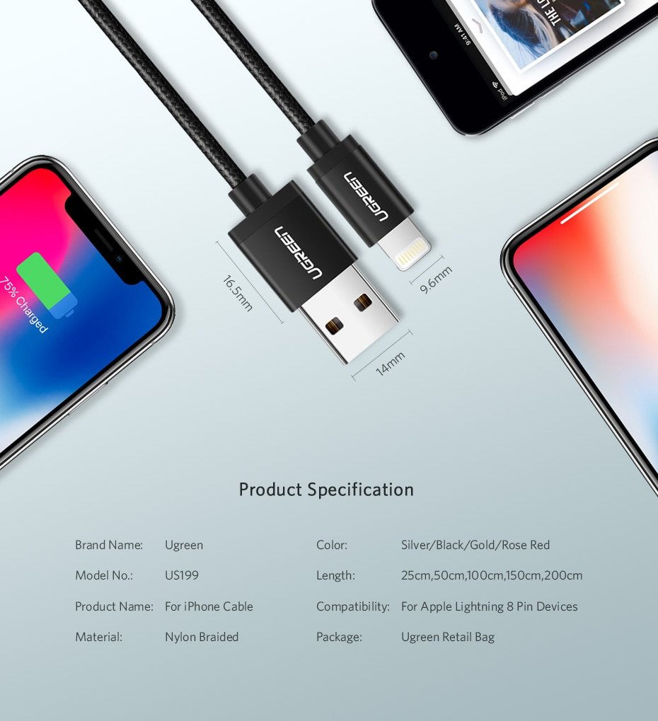 MFi USB-A to Lightning Fast Charge Nylon Cable